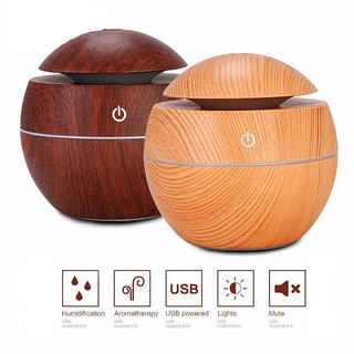 Máy Xông Tinh Dầu Ván Gỗ Tròn Cao Cấp Tặng Kèm 1 Lọ Tinh Dầu Thiên Nhiên 10ml -   Máy Khuếch tán tinh dầu tiện lợi