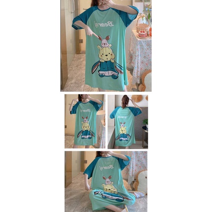 đồ ngủ Tay Lửng In Họa Tiết Hoạt Hình Thời Trang Mùa Hè Quyến Rũ Cho Nữ | BigBuy360 - bigbuy360.vn