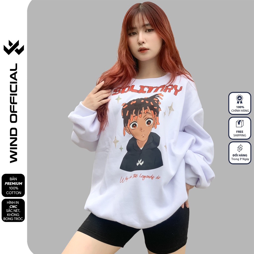 Áo sweater form rộng WIND unisex SOLITARY oversize tay dài thời trang nam nữ ulzzang