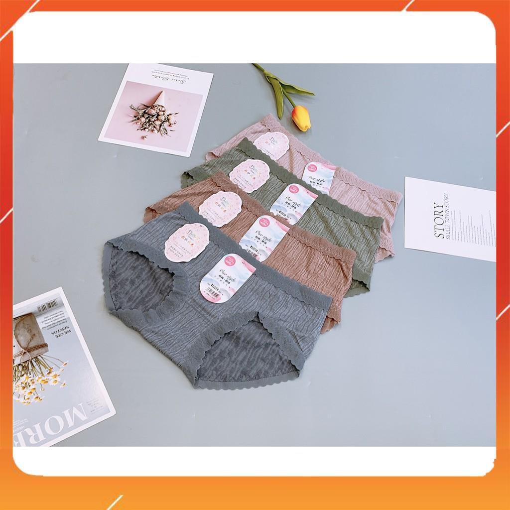 Quần lót nữ cotton thô kháng khuẩn mềm mại thoáng mát cạp viền ren Q2292