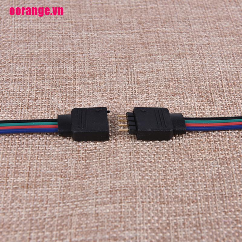 Set 10 Cáp Nối Đầu Đực + Đầu Cái 4-Pin Cho Dây Đèn Led 3528