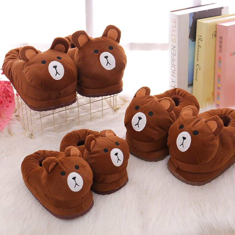 Dép bông mang trong nhà hình gấu