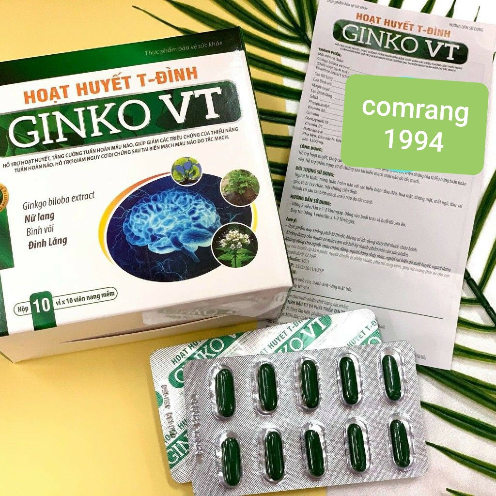 HOẠT HUYẾT T-ĐÌNH GINKO VT hộp 100 viên