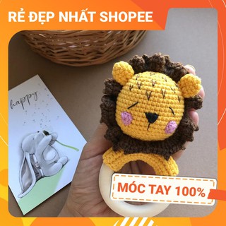 [FREESHIP + HANDMADE] Lục lạc cầm tay SƯ TỬ 2, móc tay 100% len chất lượng cao, an toàn tuyệt đối cho bé tập cầm nắm
