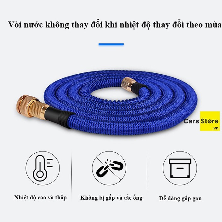 [HOT SALE] Bộ Vòi Rửa Xe Giãn Nở Tăng Áp Lực 15m Đồng Nguyên Chất + Tặng Kèm Bình Bọt