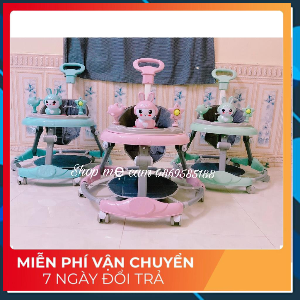 XE TRÒN TẬP ĐI CON THỎ CÓ NHẠC, CÓ TAY CẦM,LÓT CHÂN,BÀN ĂN DẶM MM