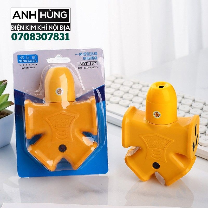 Ổ Cắm Điện Cao Su Đúc Nguyên Khối Có Đèn Báo 16A 4000W - Ổ Cắm Điện Xương Cá Sindarta Chống Vỡ Chống Va Đập