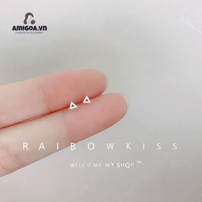 ✨✨1 đôi khuyên tai bạc S925 hình mặt trăng ngôi sao đơn giản không dị ứng cho học sinh