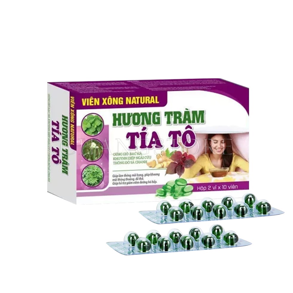 Viên Xông Thảo Dược Hương Tràm Bạc Hà Khuynh Diệp Hỗ Trợ Giải Cảm Cúm