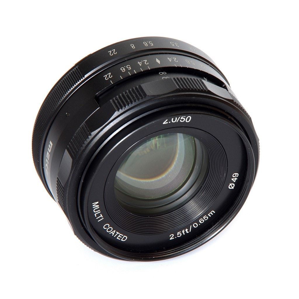 (CÓ SẴN) Ống kính Meike 50mm F2.0 - Lens chân dung dùng cho Fujifilm, Sony, Canon EOS M và M4/3