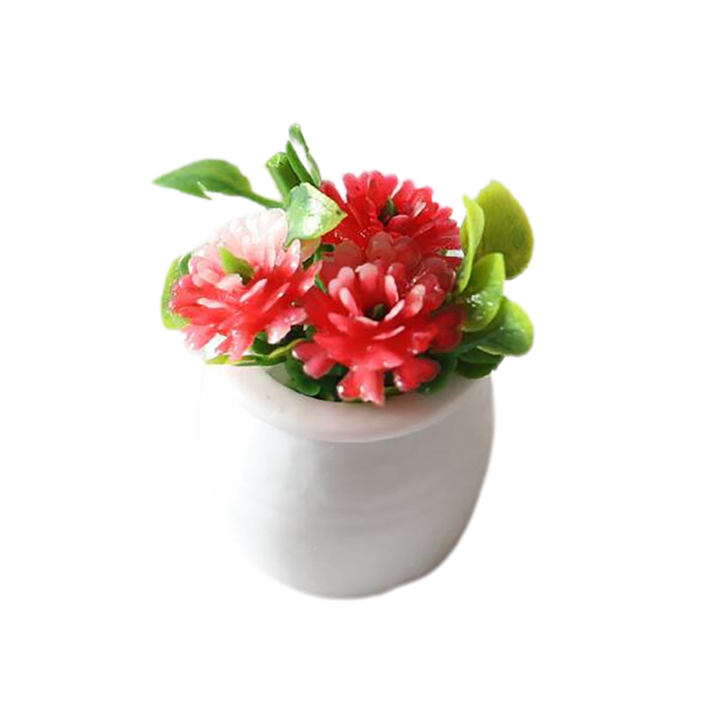 Chậu cây giả mini trang trí nhà búp bê nhiều màu sắc tùy chọn