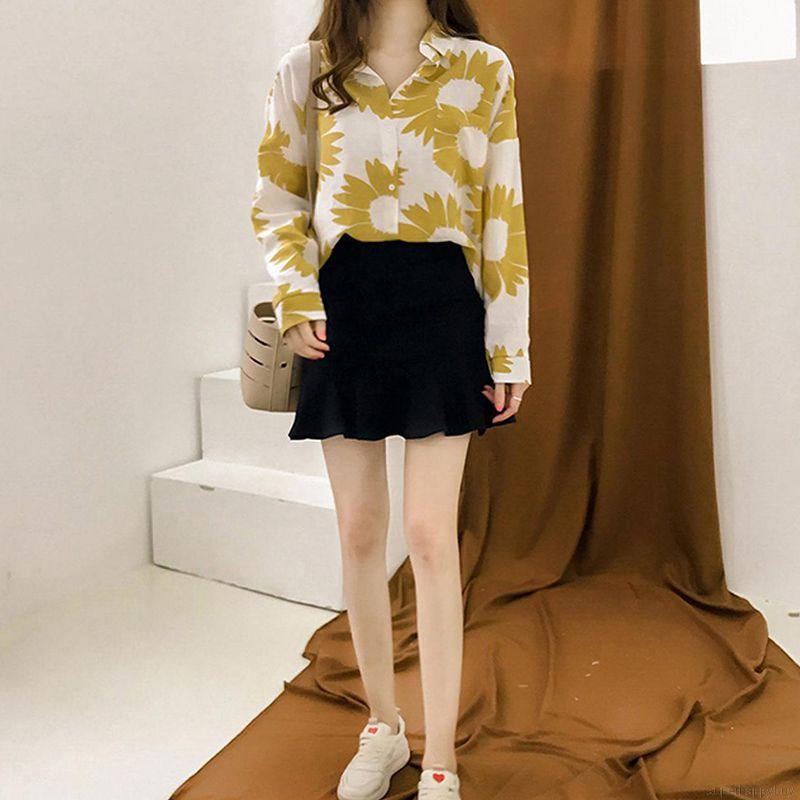 Áo Sơ Mi Tay Dài Cổ Chữ V Phong Cách Vintage