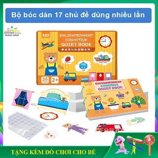 Sale sốc Đồ Chơi Học Liệu Bóc Dán Montessori Thông Minh Cho Bé 17 Chủ Đề