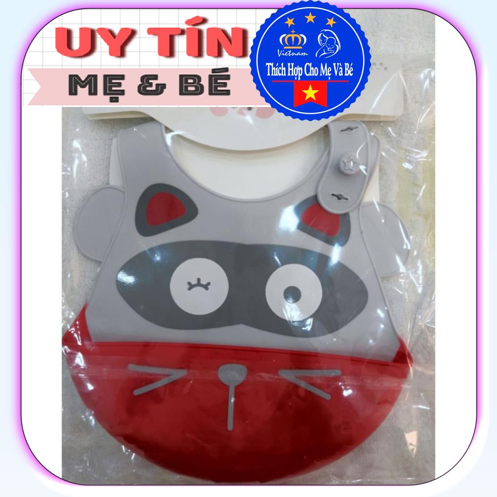 yếm ăn silicon chống nước con mèo 9621&amp;8066 thương hiệu Aiueo Nhật Bản.