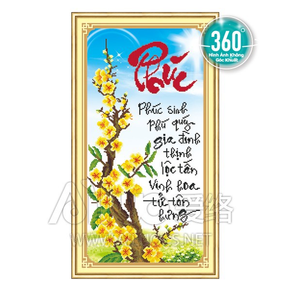 Tranh đính đá chữ Phúc mã 77305