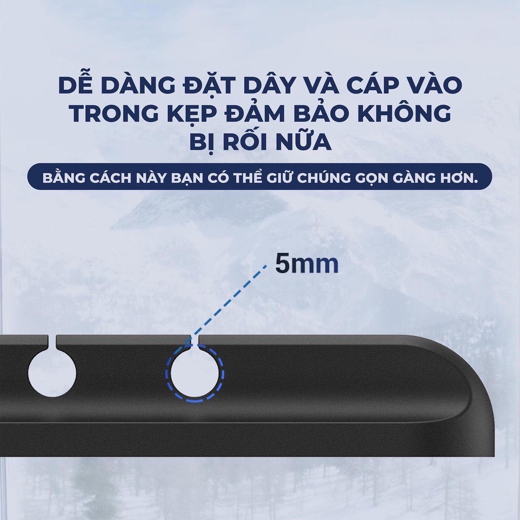 Đế kẹp giữ cáp sạc - Giải pháp bảo vệ sạc cáp sạch sẽ không rối đứt Silicon 5 khe Giaohangthantoc