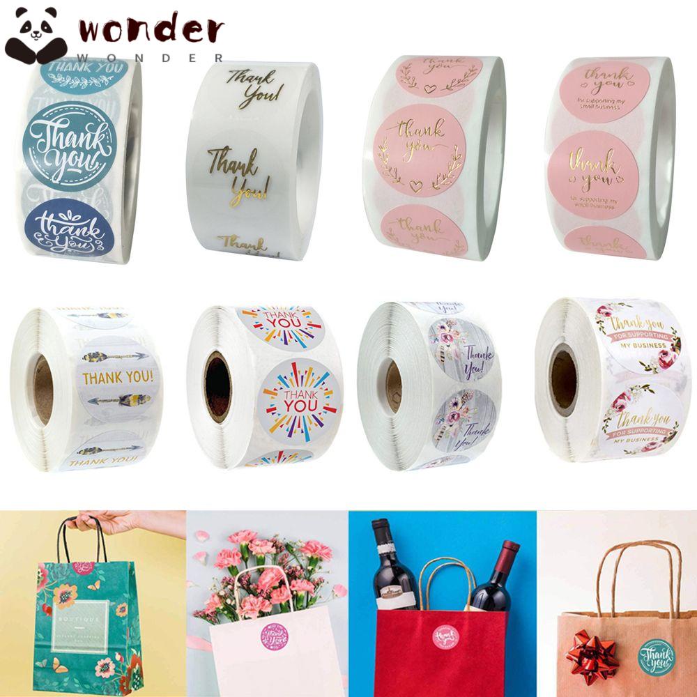 Bộ 500 Nhãn Dán Hình Tròn In Chữ Thank You