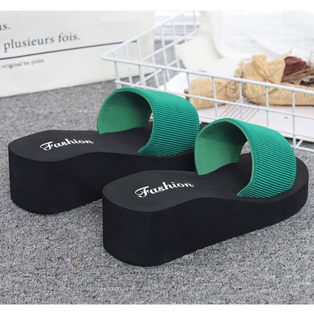 Dép nữ thời trang đế xuồng tăng chiều cao 6cm siêm mềm êm chân DN22 (3 màu)