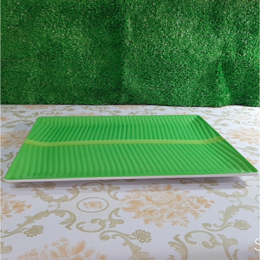 Dĩa vuông Melamine Lá Chuối Hàng Cao Cấp