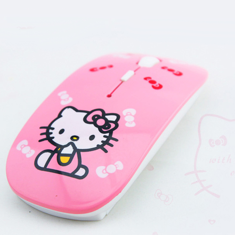 HELLOKITTY chuột không dây Siêu Mỏng In Hình Doraemon / Hello Kitty / Doraemon Đáng Yêu