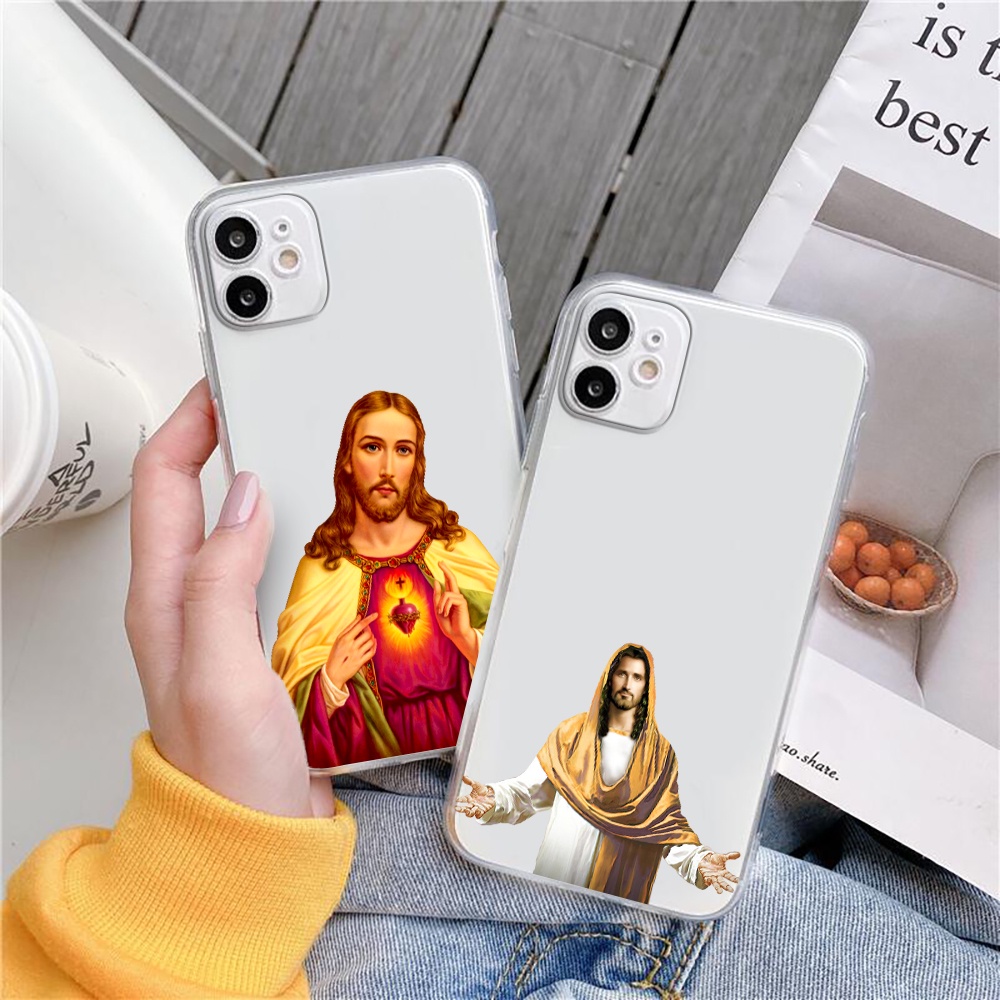 Ốp Điện Thoại Trong Suốt In Hình Chúa Jesus Cho iphone 6 / 6s 7 plus X XS XR XSMax 11pro 12 pro 13 promax