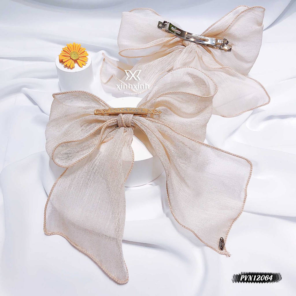 Kẹp tóc, cặp tóc bấm nơ khuy huy hiệu cao cấp - Xinh Xinh Accessories