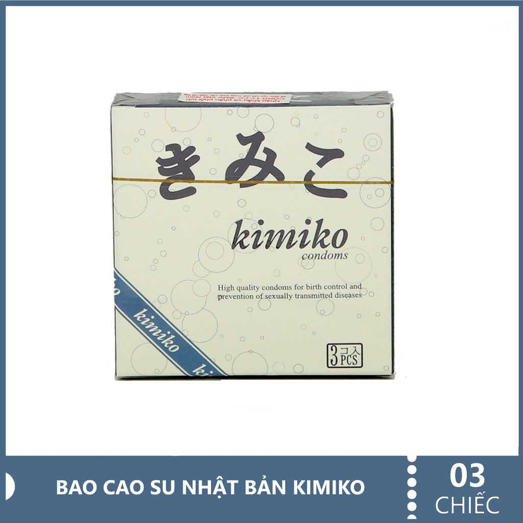 Bao cao su Gai li ti Siêu mỏng hộp 3 chiếc Kimiko Nhật Bản