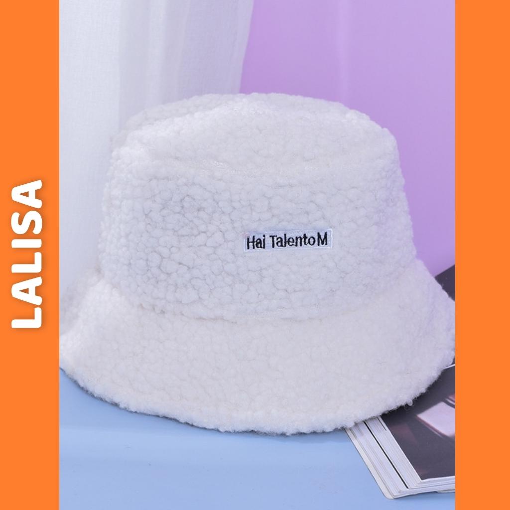 Mũ Bucket Lông Cừu LALISA Nón Tai Bèo Retro Phong Cách Hàn Quốc Giữ Ấm Thu Đông Form Unisex Nam Nữ NO002