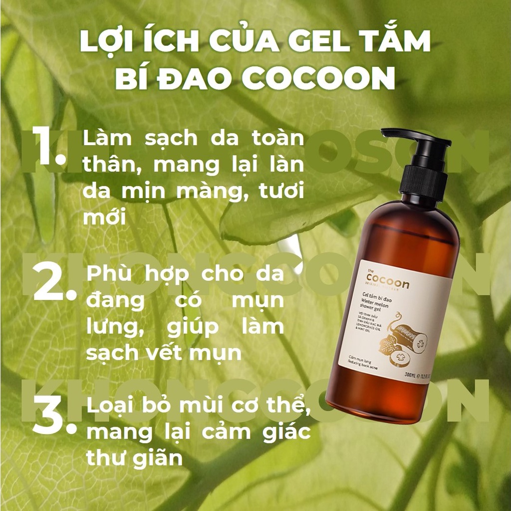 Gel Tắm Bí Đao Cocoon 300ml - Khongcoson