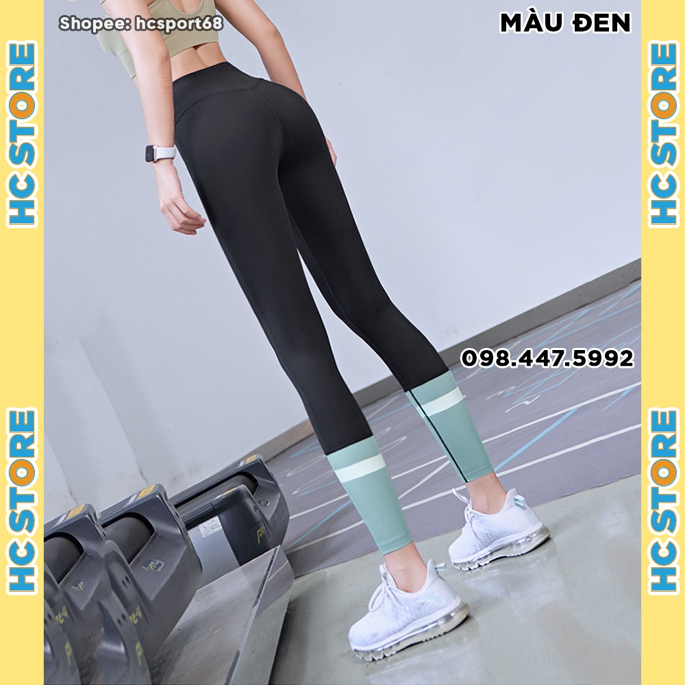 Quần Tập Gym Yoga Nữ QD29 Chất Thun Lạnh Co Giãn 4 Chiều, Cạp Cao, Cách Điệu Ống Quần - HcSport68