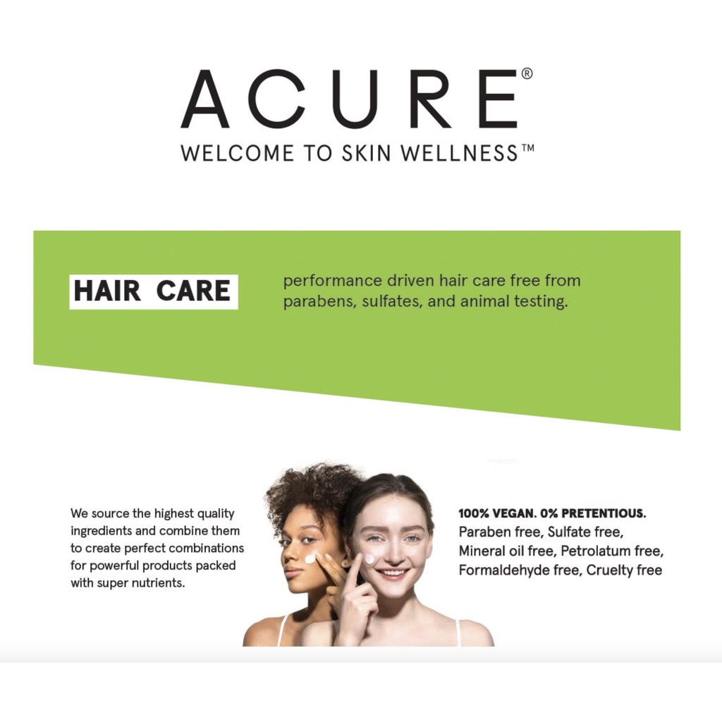 DẦU GỘI HƯƠNG CHANH Lemongrass &amp; ARGAN - SẠCH SÂU, BÓNG TÓC &amp; SIÊU DƯỠNG ẨM - 100% THỰC VẬT VEGAN, ACURE