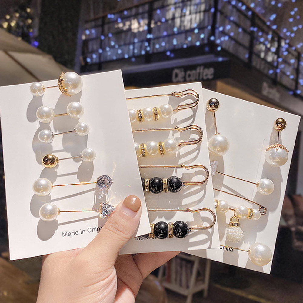 Ghim cài áo đính hạt ngọc trai nhân tạo thời trang cho nữ