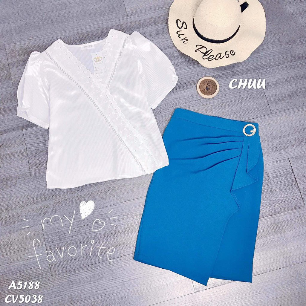 Chân váy vạt xếp khoá chữ G CHUU CV5039 | BigBuy360 - bigbuy360.vn