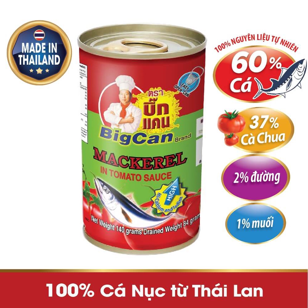 Cá nục hộp sốt cà chua Bigcan 140g