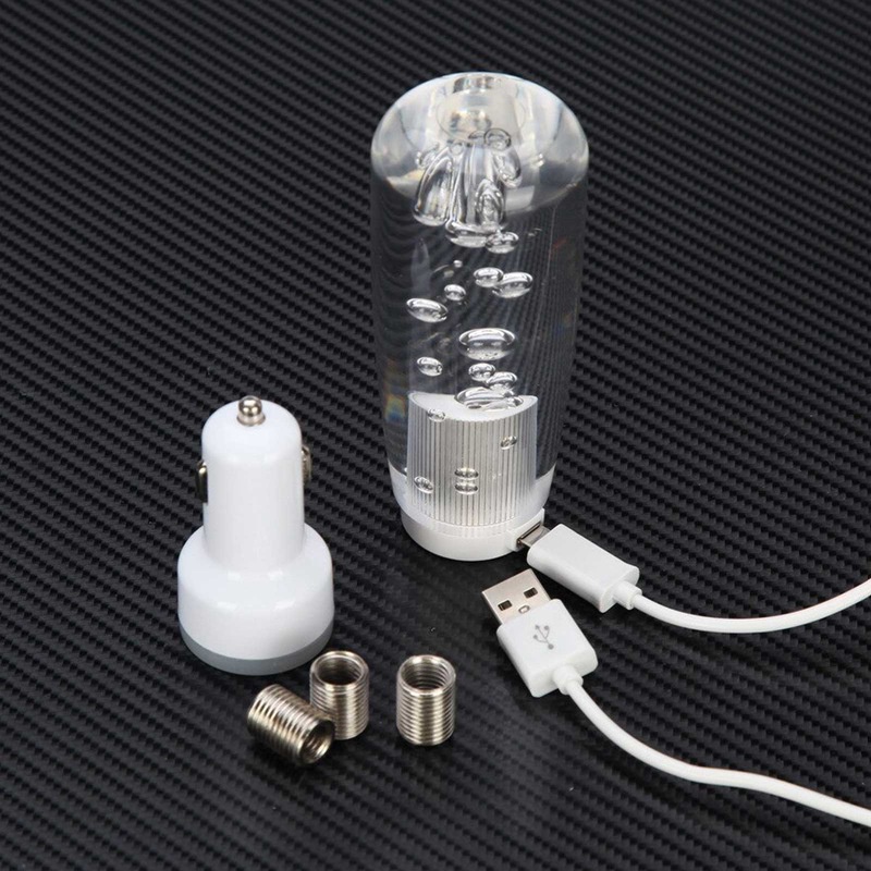 Cần gạt chuyển số xe hơi thủ công có đèn LED nhiều màu gradient phối bong bóng trong suốt