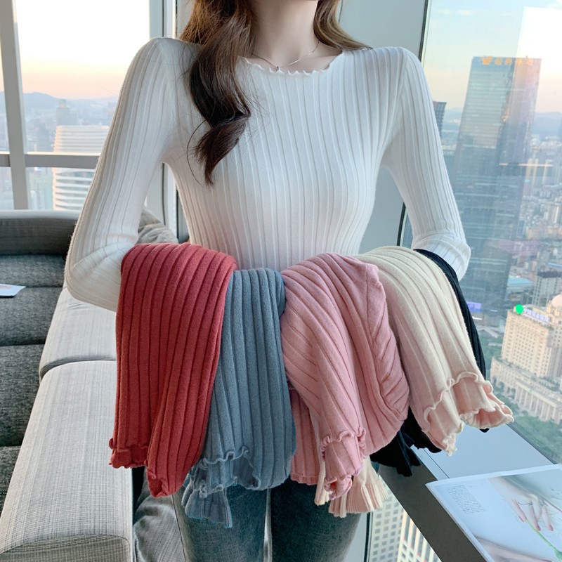 Áo Len Dệt Kim Tay Xòe Kiểu Body Thời Trang Hàn Quốc