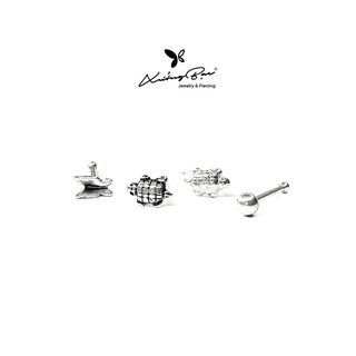 Khuyên mũi Xưởng Bạc basic đeo mũi. Khuyên mũi bạc 925, khuyên đáng yêu nhiều hình đầu bi KNM65