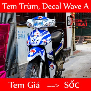 Tem trùm wave Doraemon Xanh đậm