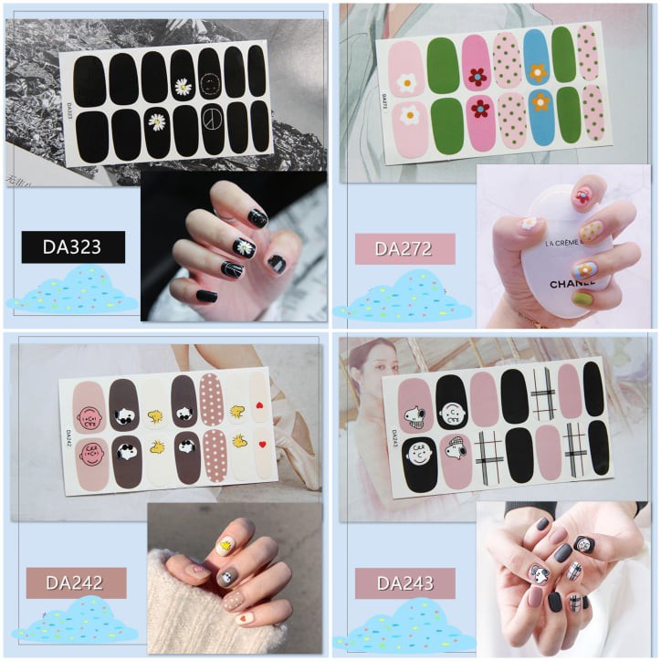 Nails decal dán móng tay chống nước ( nhiều mẫu) màu mới