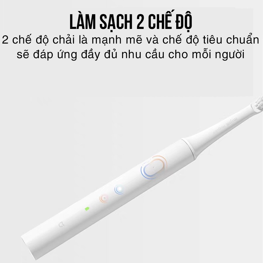 Bàn Chải Điện Xiaomi Mijia T100 Bảo Vệ Nướu, Pin Sạc, Kháng Nước Ipx7, Đầu Chải Siêu Mềm