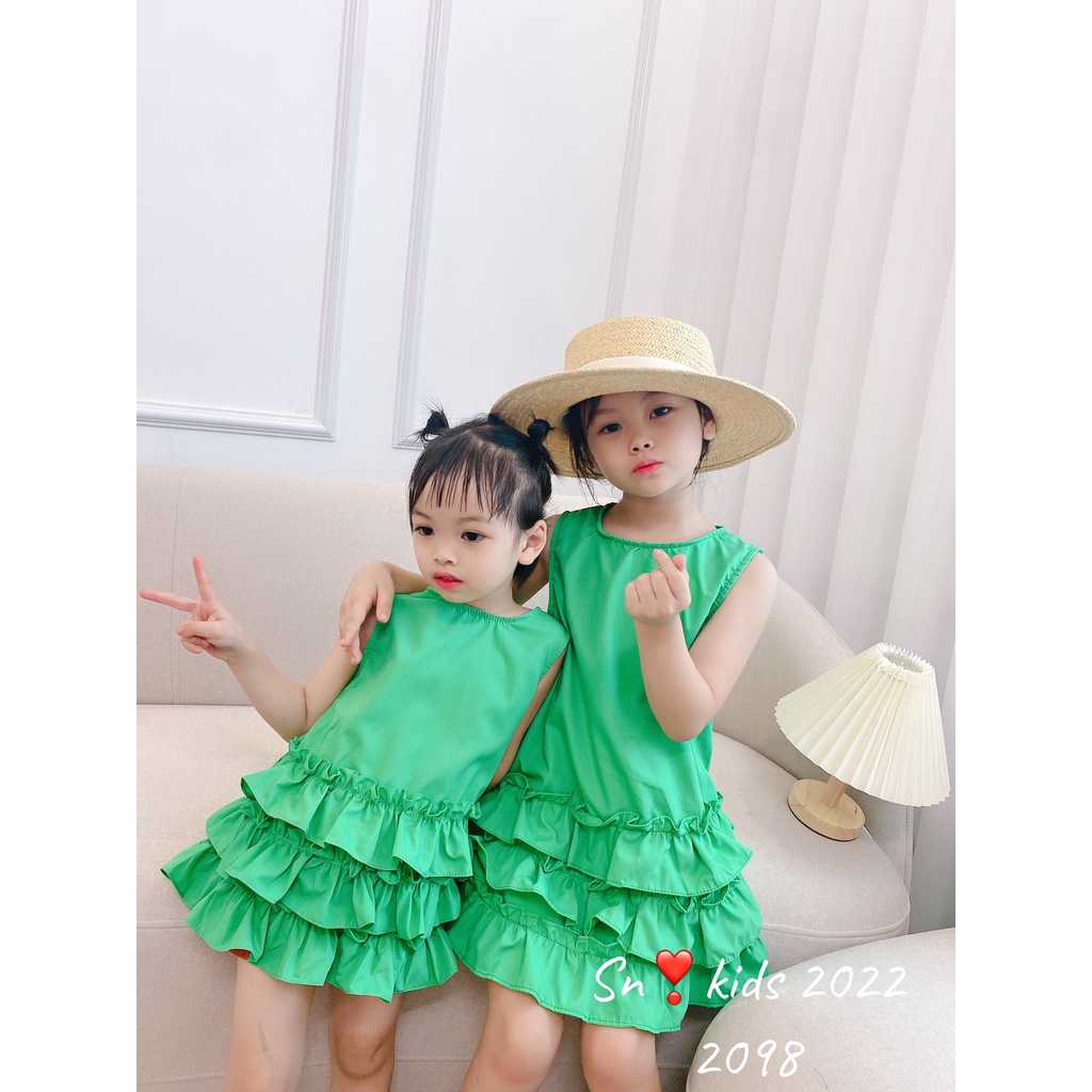 VÁY BÈO TẦNG CHO BÉ GÁI BA MÀU CỰC XINH ⚡ FREE SHIP⚡️
