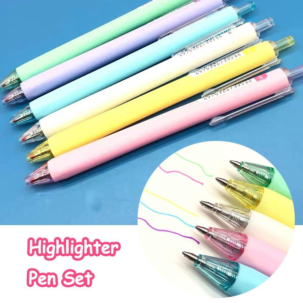 CHOOKEY Set 6 Bút Bắt Sáng Nhiều Màu Sắc Dùng Trong Trường Học / Văn Phòng