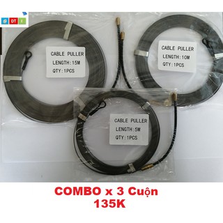 DÂY MỒI LUỒN DÂY ĐIỆN KIM LOAI BỘ 3 CHIỀU DÀI 5M+10M+15M, Giá cho 3 cuộn