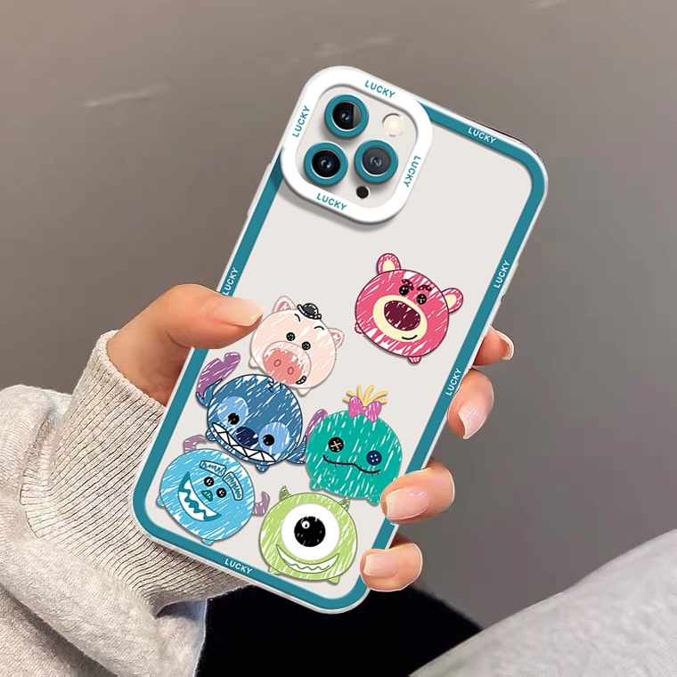Ốp Điện Thoại Dẻo Trong Suốt Họa Tiết Hoạt Hình Dễ Thương Chống Sốc Cho IPhone 11 12 13 Pro Max XR XS X 8 7 6 6S Plus