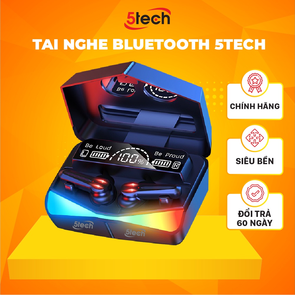 Tai nghe bluetooth 5TECH gaming monster, tai phone không dây pin trâu với màn hình led tráng gương nghe nhạc cực hay