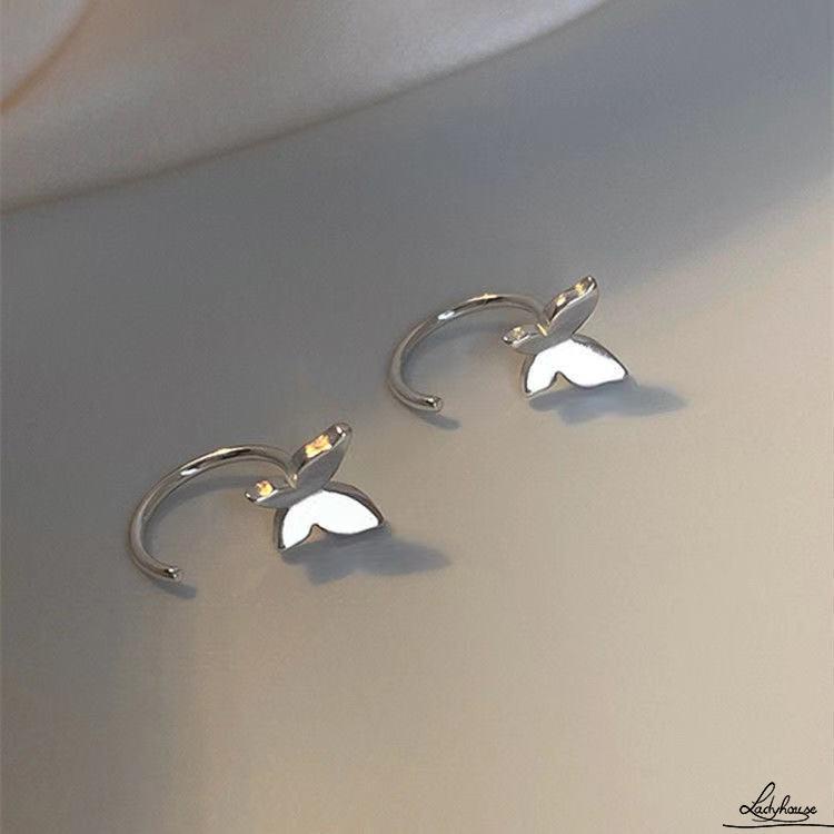 Bông tai kim loại hình bướm màu sắc đơn giản thời trang cho nữ