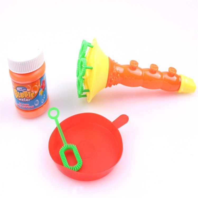 Đồ chơi thổi Bong bóng xà phòng hình kèn độc đáo gồm kèn, khay, đũa, dung dịch