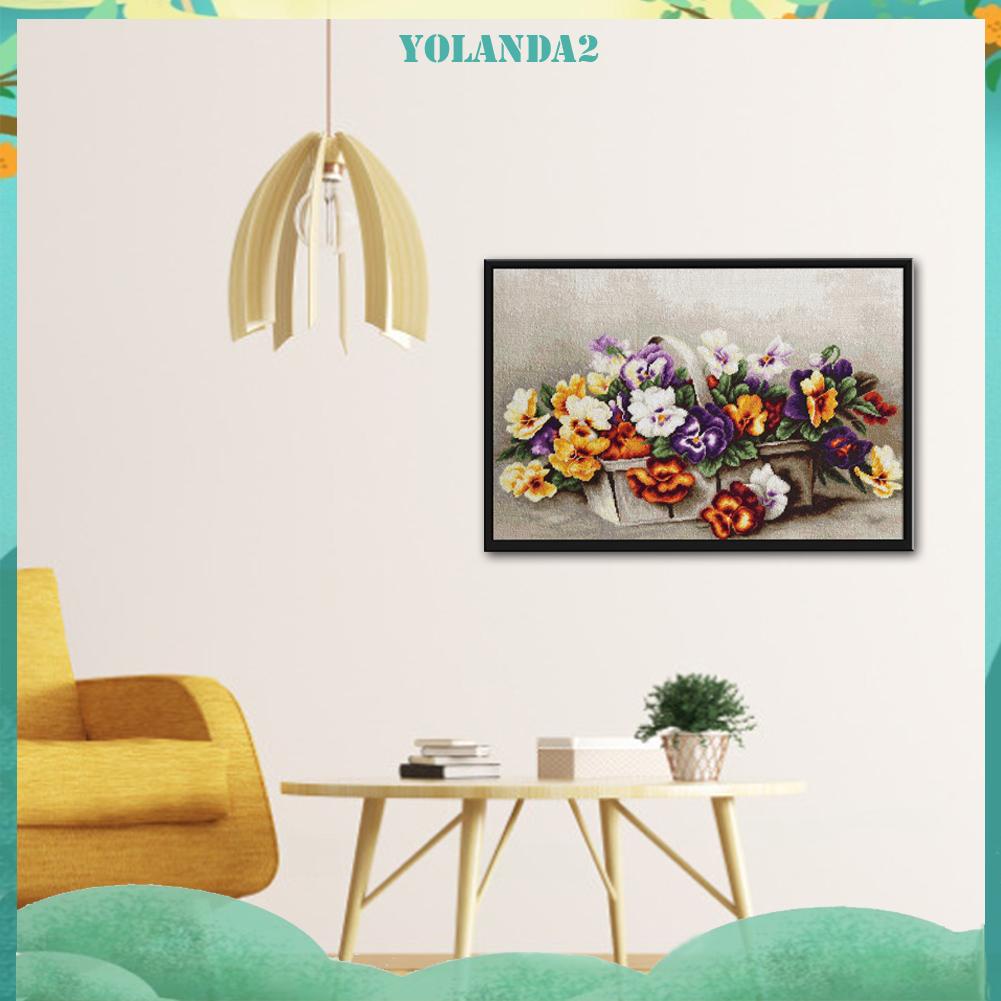 Toàn Bộ Bộ Tranh Thêu Chữ Thập Thủ Công 11CT Hình Giỏ Hoa