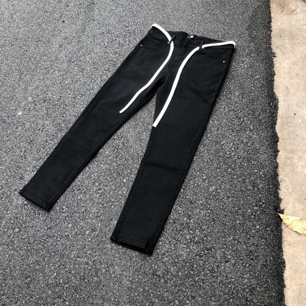 Quần jean nam Streetwear DATINO form Skinny màu đen chất Denim co giãn, bền màu !