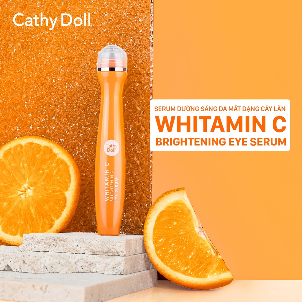 Cathy Doll Cây lăn mắt dưỡng trắng da mờ thâm Whitamin C Brightening Eye Serum 15ml